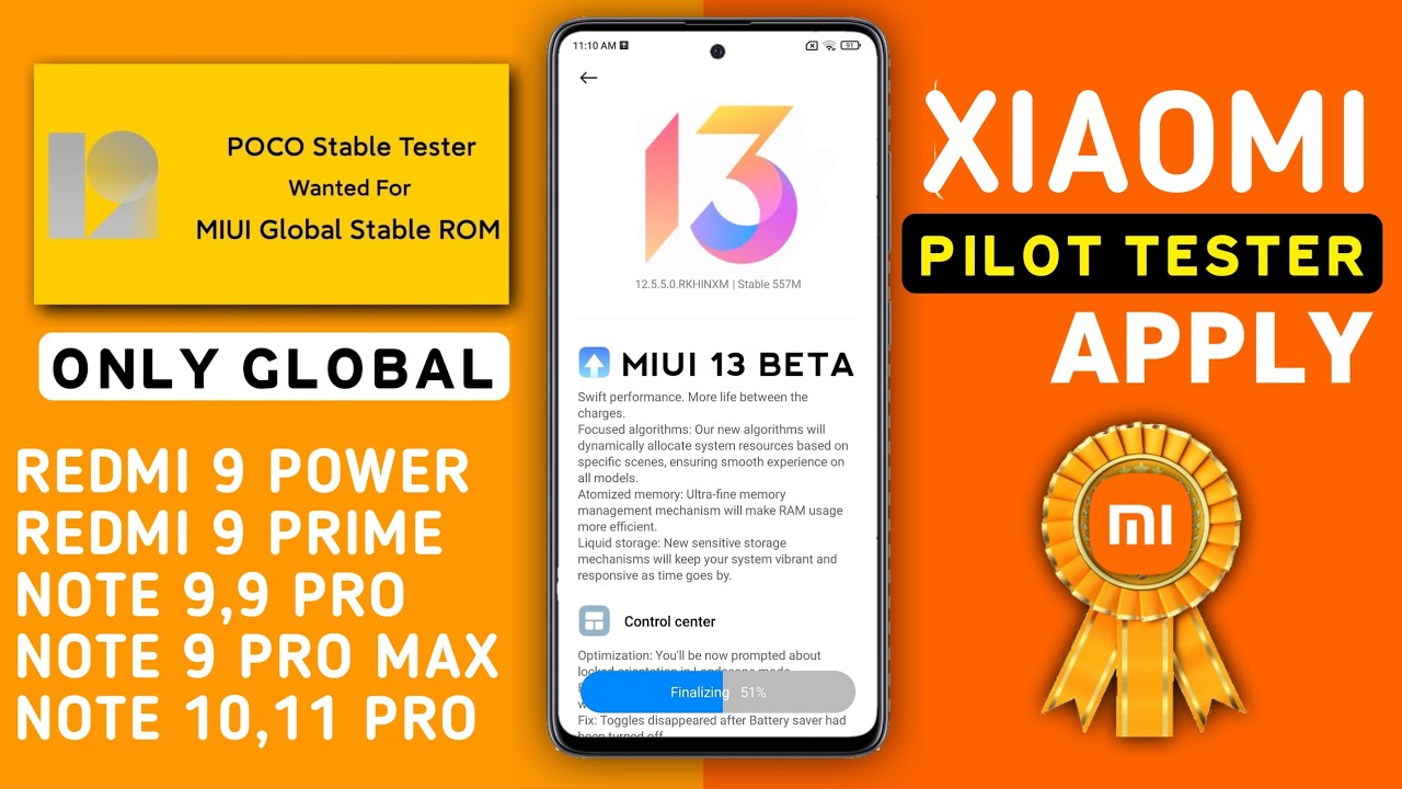 APPLY MIUI 13 ( ANDROID 12 ) POCO PILOT TESTER for Poco M2/Pro,Poco X3/Pro,Poco M3/Pro,Poco X2/C3