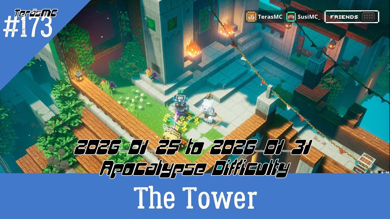 Minecraft Dungeons The Tower 2026-01-25 to 2026-01-31 Multiplayer Walkthrough Apocalypse Difficulty