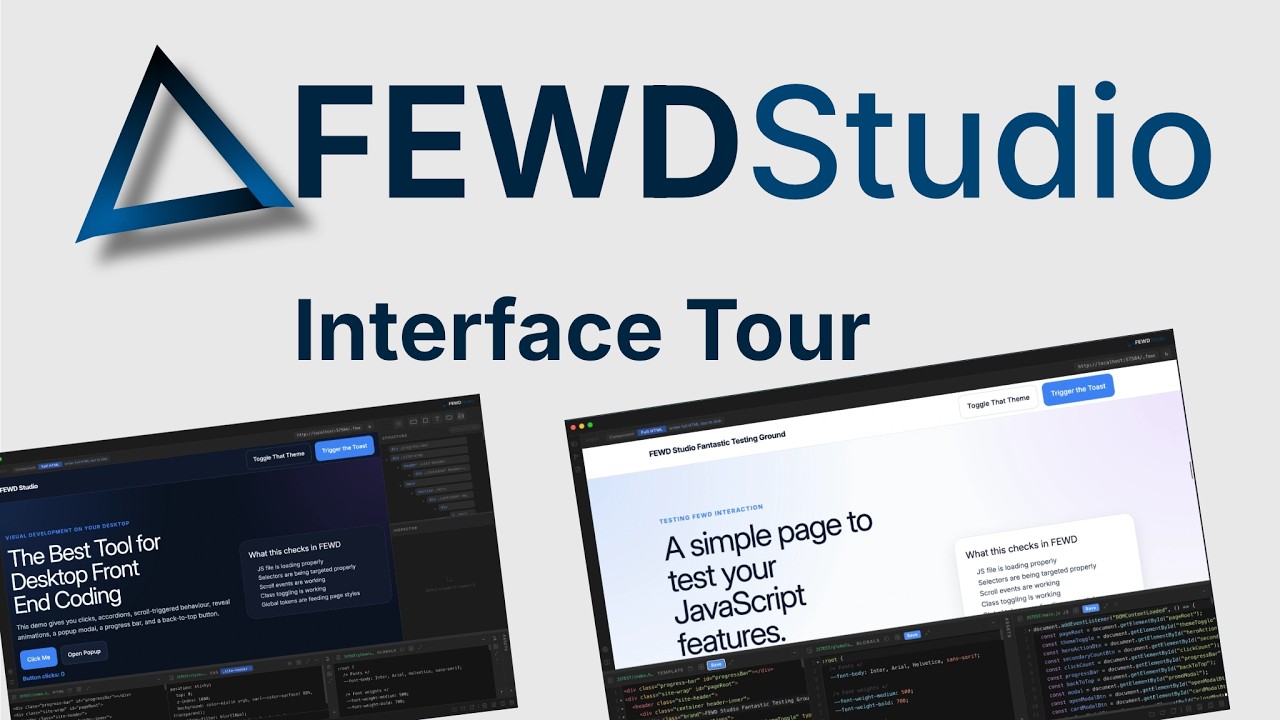 VS Code Alternative: FEWD Studio's All-In-One Page Builder - Interface Tour