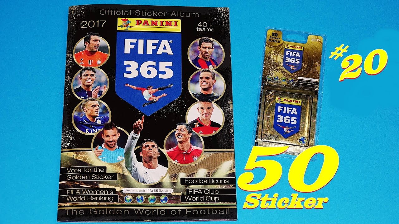 50 Sticker SET Panini FIFA 365 2017 new 50 Stickers Stickeralbum Lucky Bag unBOXing #20 Panini video