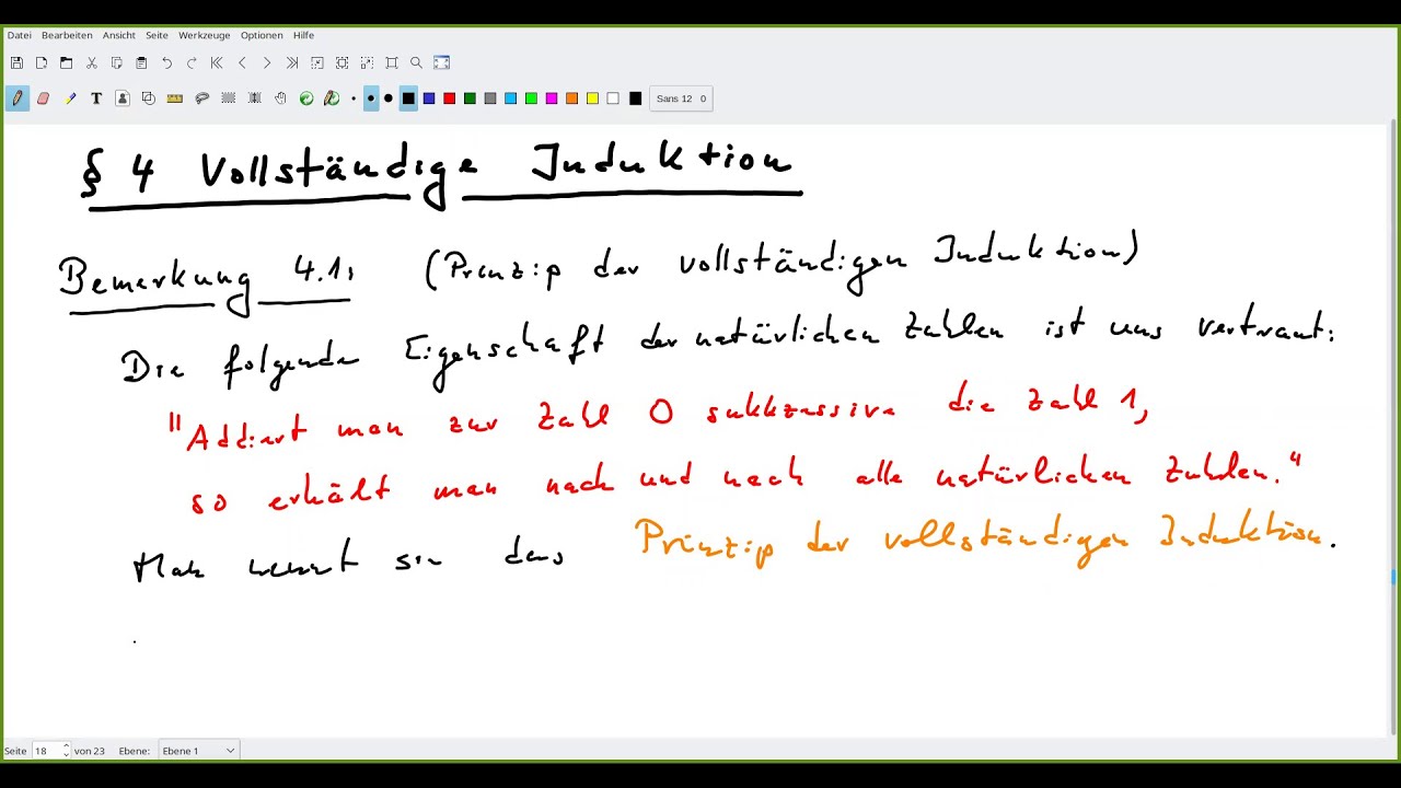 Analysis - Teil 05 (Woche 2) - §4 Vollständige Induktion
