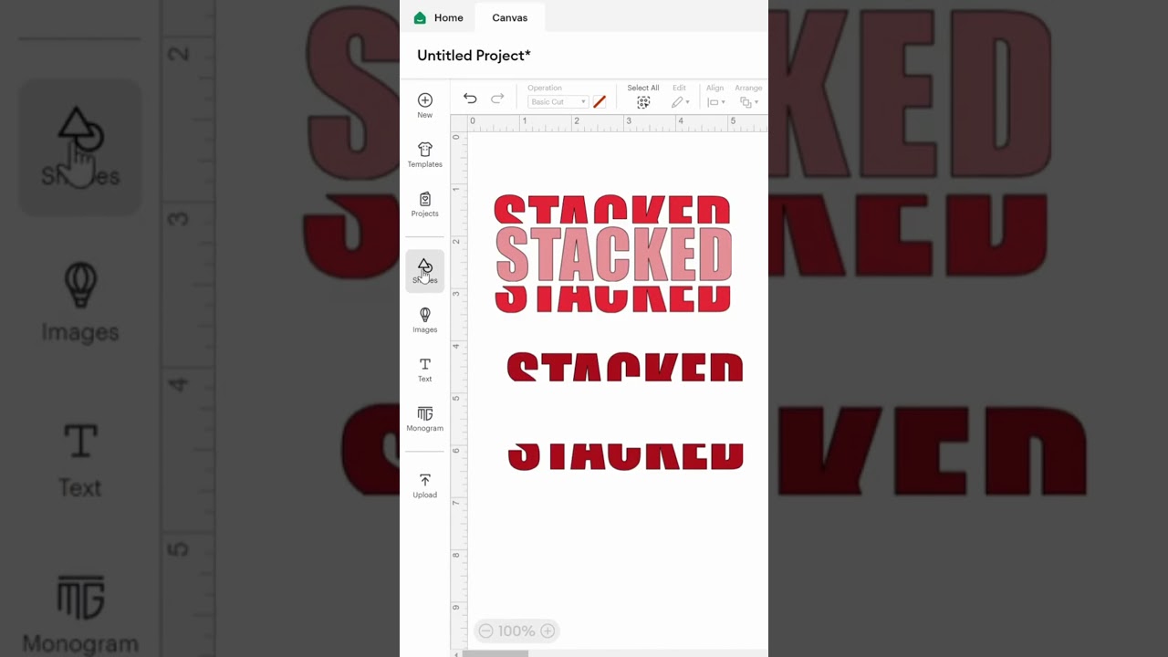 How to Create Stacked Text in Cricut Design Space | Step by Step Tutorial  #designspacebeginner