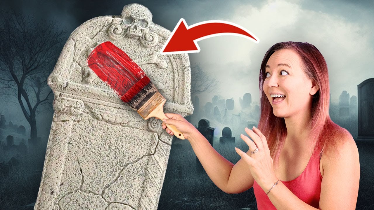 EASY Halloween Store Tombstone Makeover!