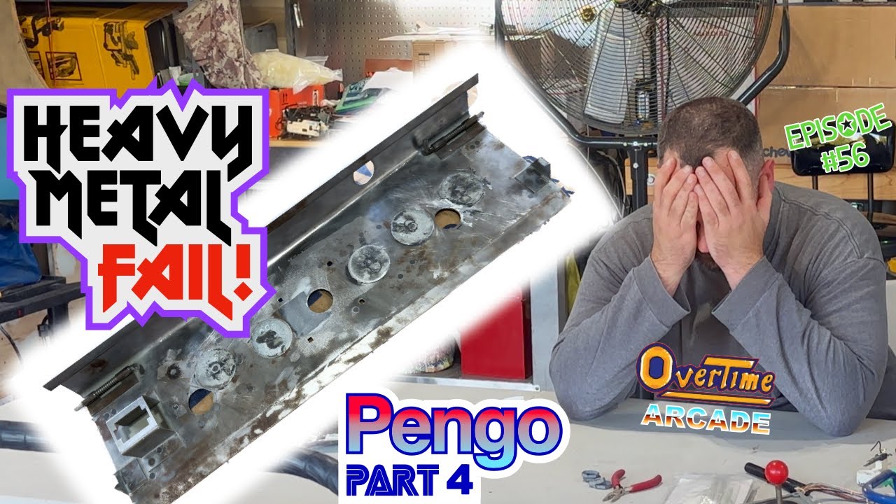 MASTERING METALWORK! 👨‍🏭 Repairing control panel holes: Sega Pengo arcade restoration part 4 🧊🐧