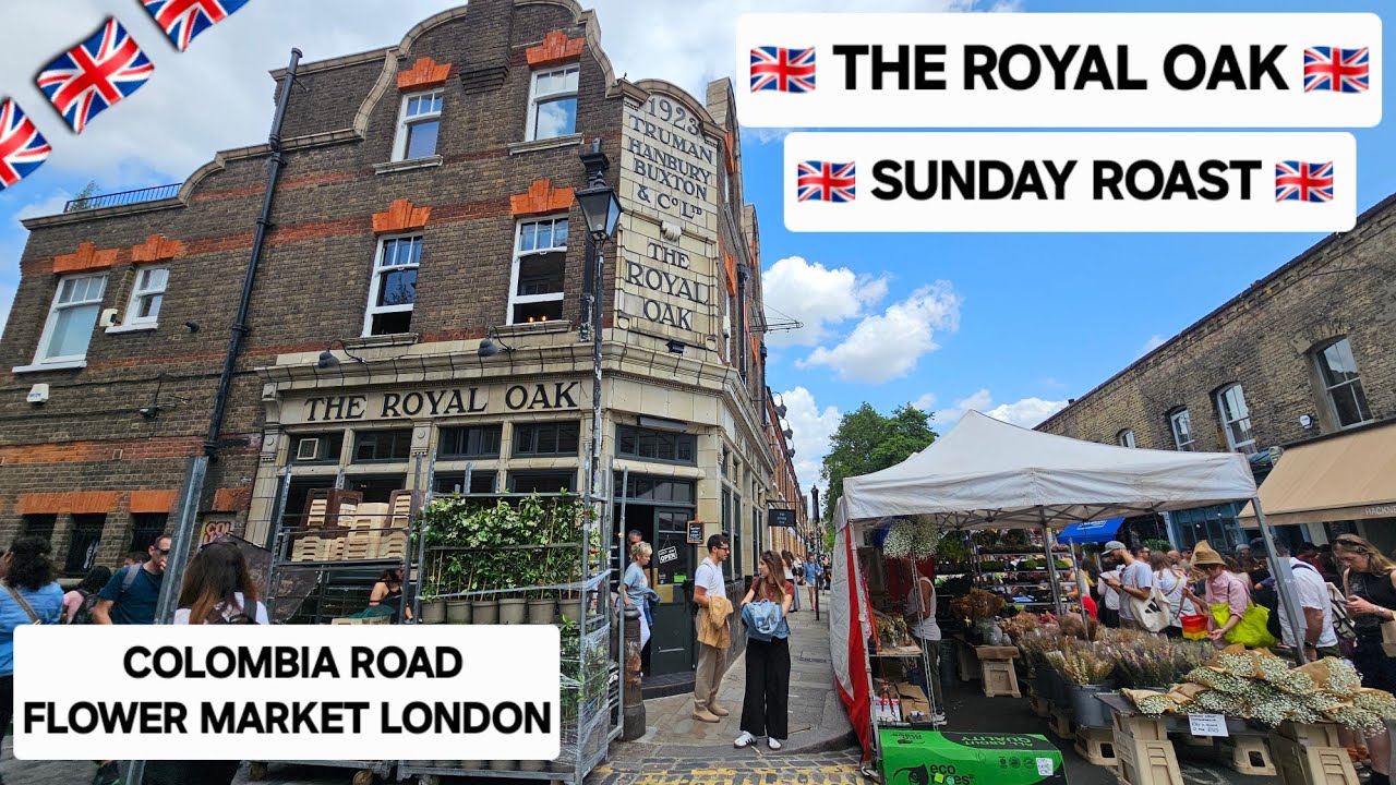 LUNCH AT THE ROYAL OAK IN COLOMBIA ROAD FLOWER MARKET.