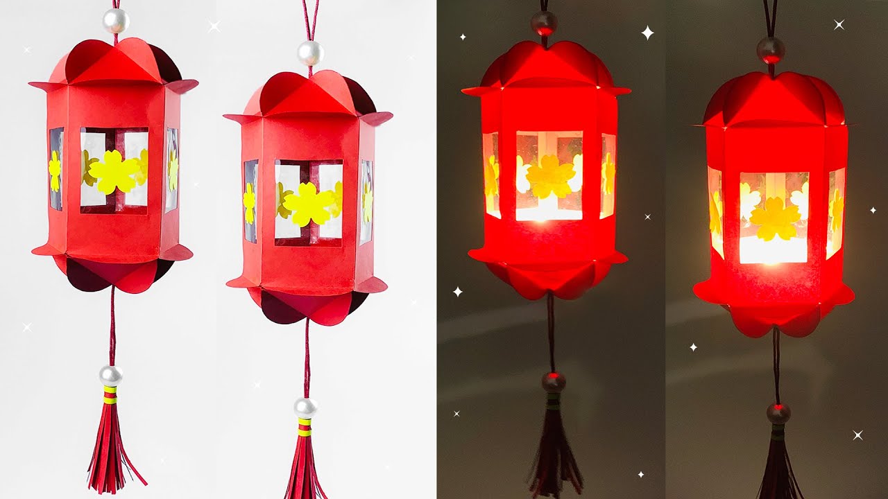 Làm LỒNG ĐÈN TRUNG THU Đơn Giản Bằng Giấy Màu / DIY Paper Mid-Autumn Lantern