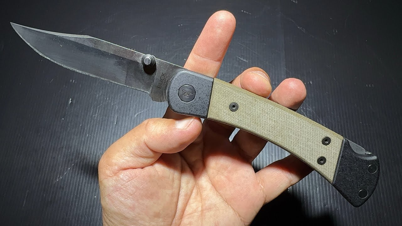 BUCK KNIVES 110 HUNTER SPORT PRO OLIVE MICARTA ยืม มีดพับสำหรับพราน กับวัสดุยุคปัจจุบัน