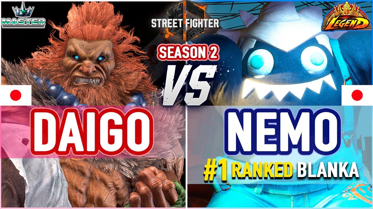 SF6 🔥 Daigo (Akuma) vs Nemo (#1 Ranked Blanka) 🔥 SF6 High Level Gameplay