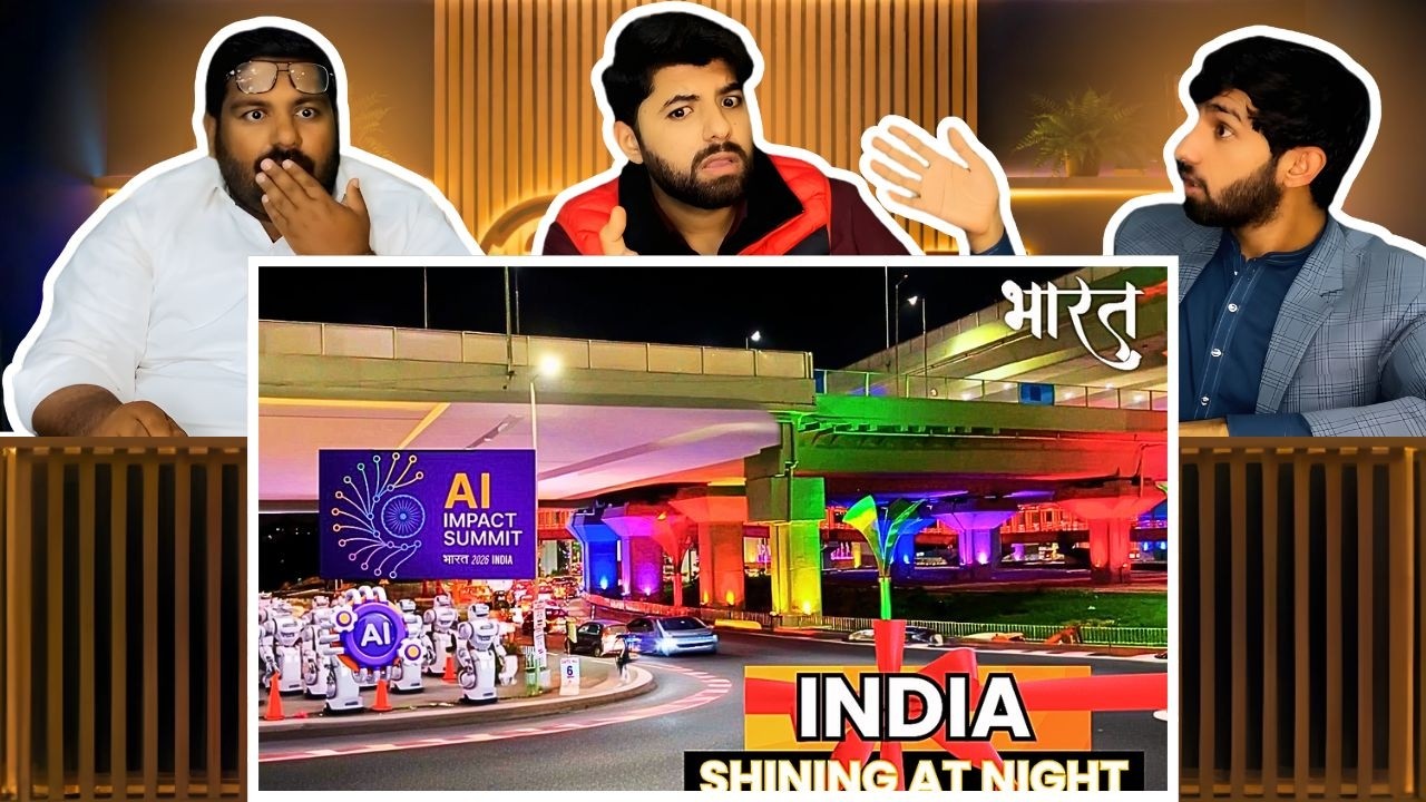 Pakistani reaction on India Shining at Night  | AI Impact Summit Delhi Beautification Airport Road🔥