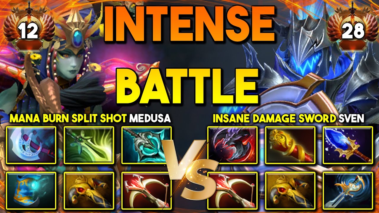 INTENSE HARD CARRY BATTLE | Split Shot Mana Burn JACKBOYS Medusa Vs. Insane Damage Swing Sven DotA 2