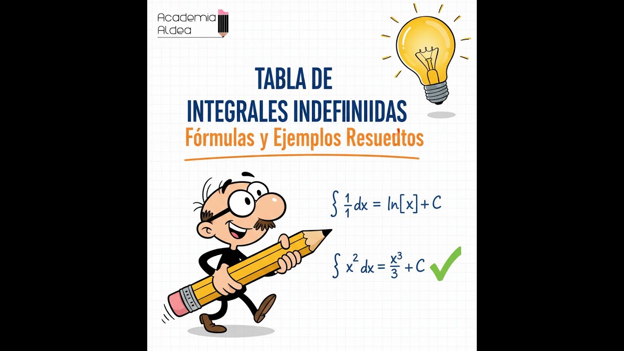 Tabla de INTEGRALES Indefinidas: Fórmulas y Ejemplos Resueltos (Paso a Paso) 🚀