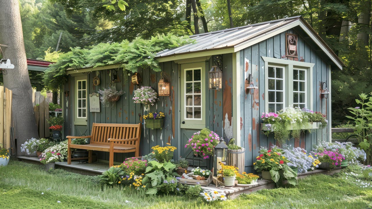 Charming Rustic Farmhouse Backyard Garden Shed Decor Ideas for a Stunning Outdoor Space Makeover!