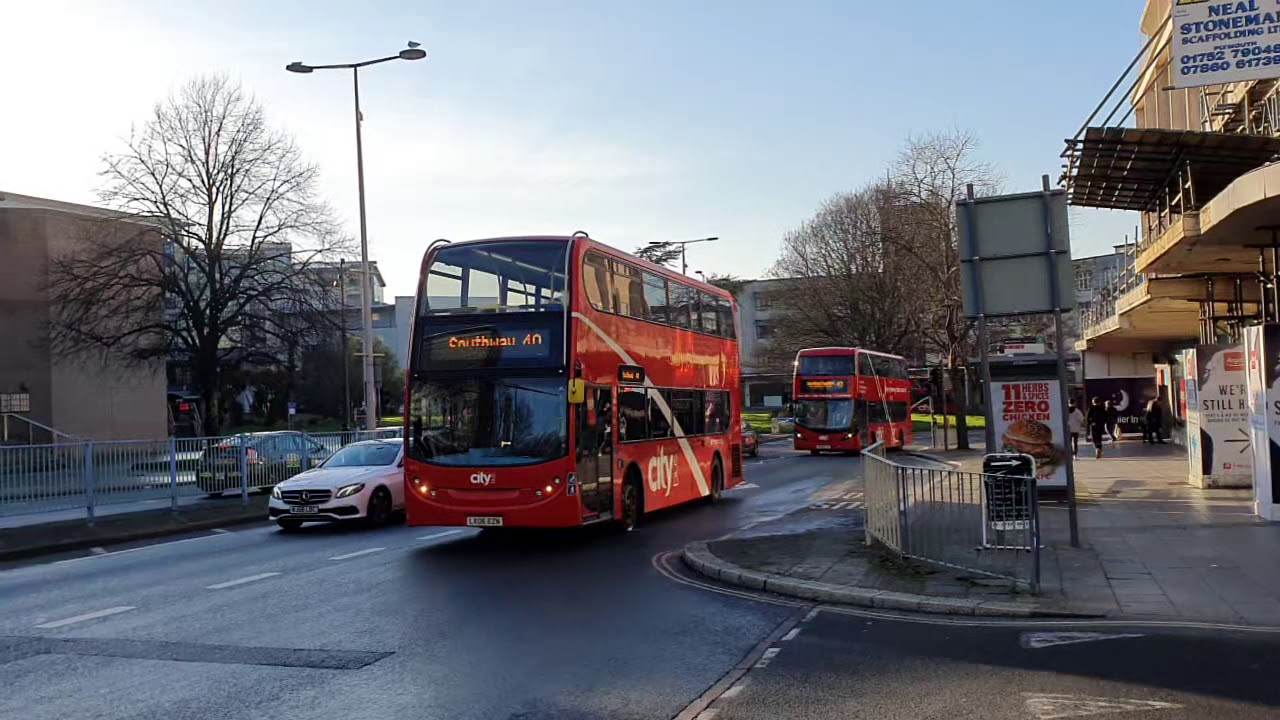Plymouth City Bus Service 40 & 42 at Royal Parade Plymouth 21-01-20 (HD)