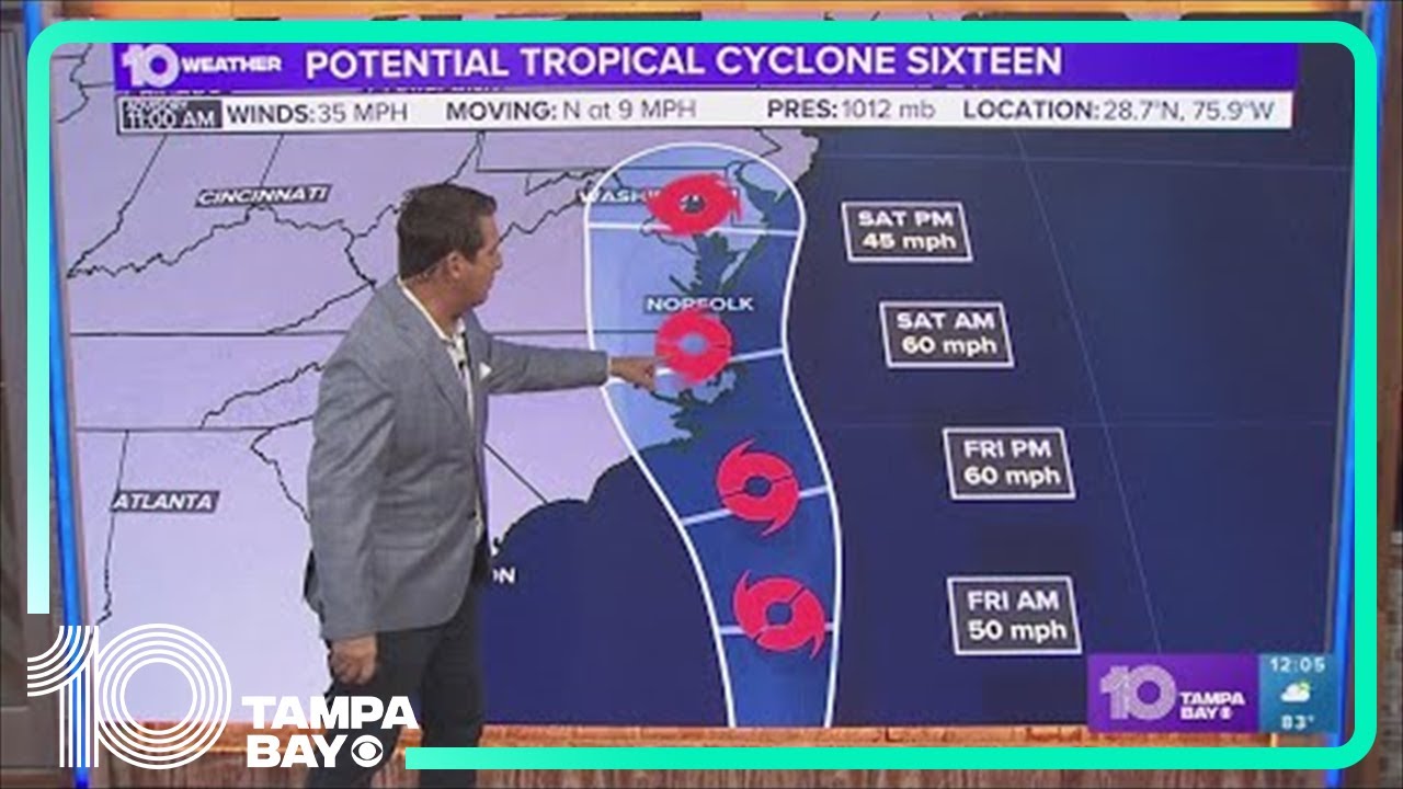 Tracking the Tropics: PTC Sixteen to bring tropical storm conditions to Carolinas and Mid-Atlantic