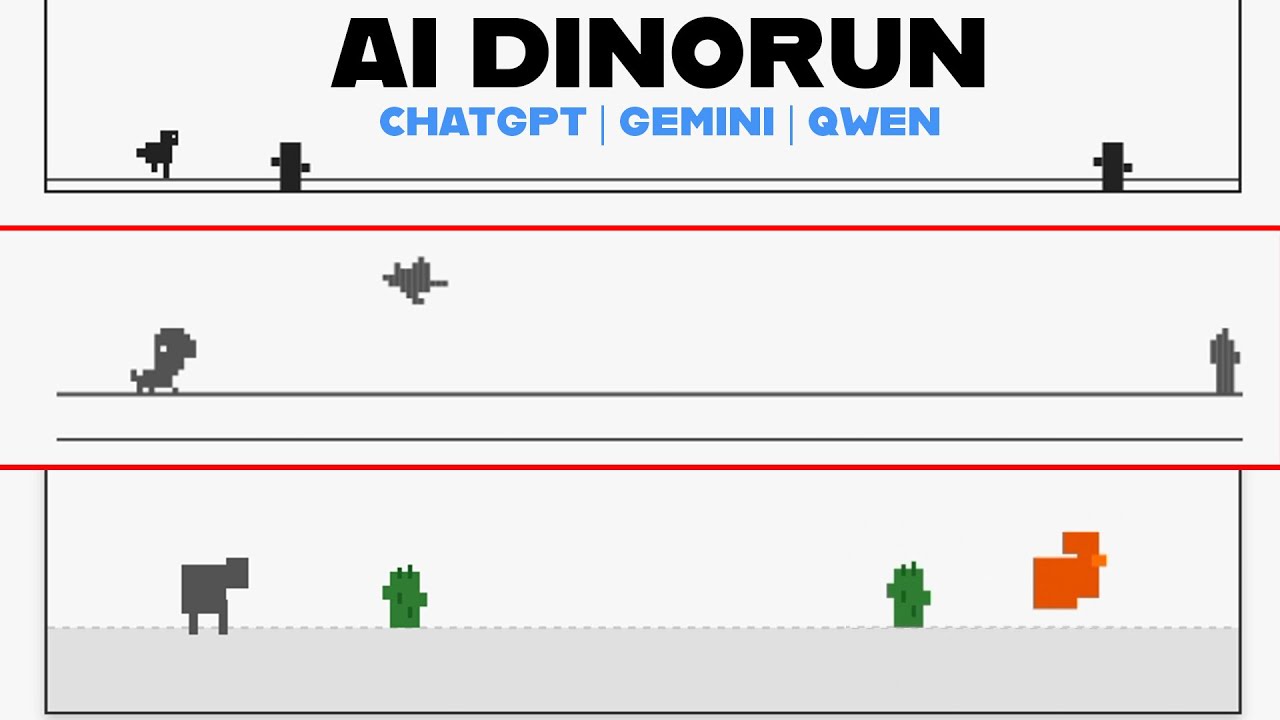 Which AI makes the best Dino-Run Game? (ChatGPT, Gemini, Qwen)