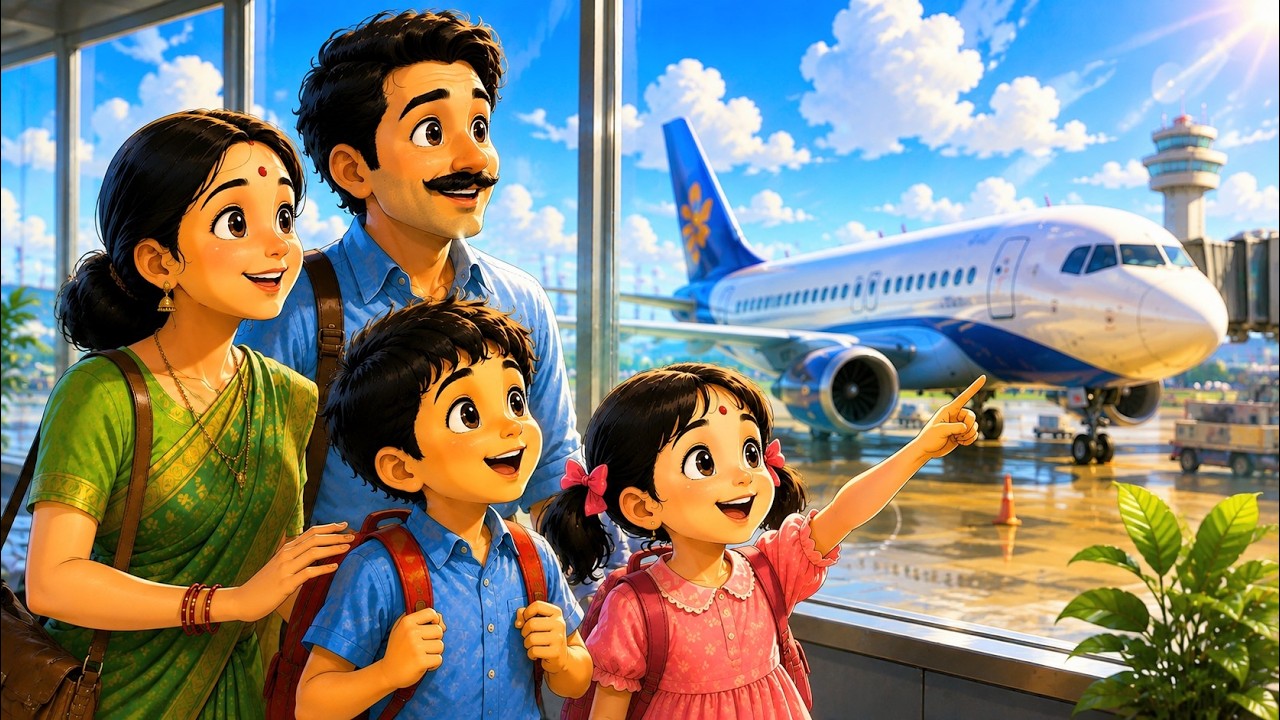 90s Village Family's First Airplane Journey ✈️ | Heartwarming 90s Story | Ghibli Style