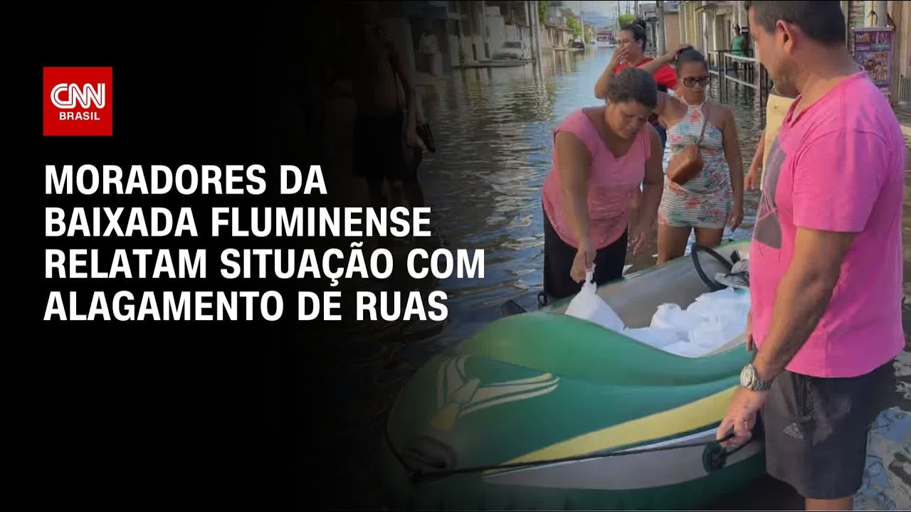 Moradores da Baixada Fluminense relatam situação com alagamento de ruas | CNN 360º
