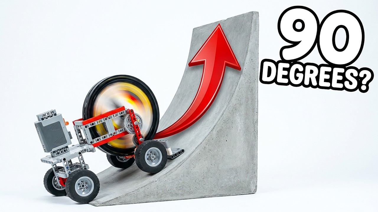 LEGO Flywheel Car vs 90&deg; Slope Challenge | Smart Lego