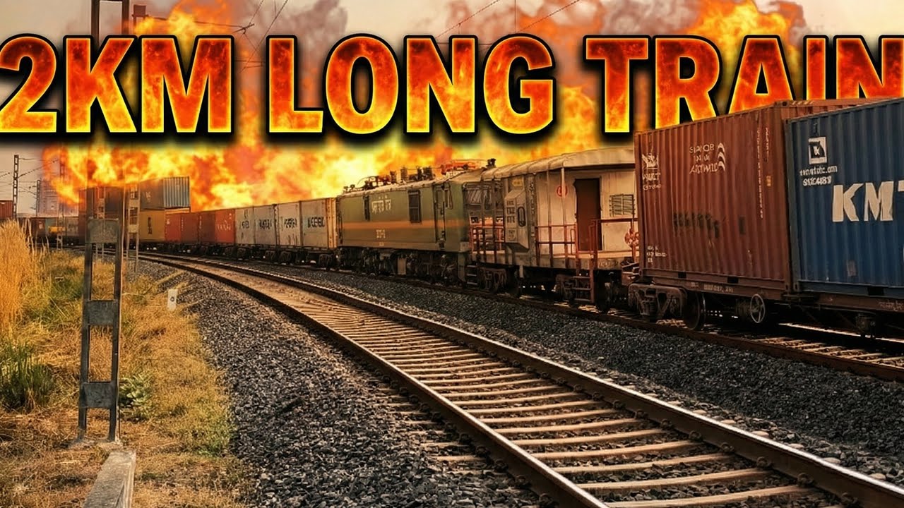 “Mega Freight! 2 KM Long Goods Train Thundering Through the Curve” #train #railway 