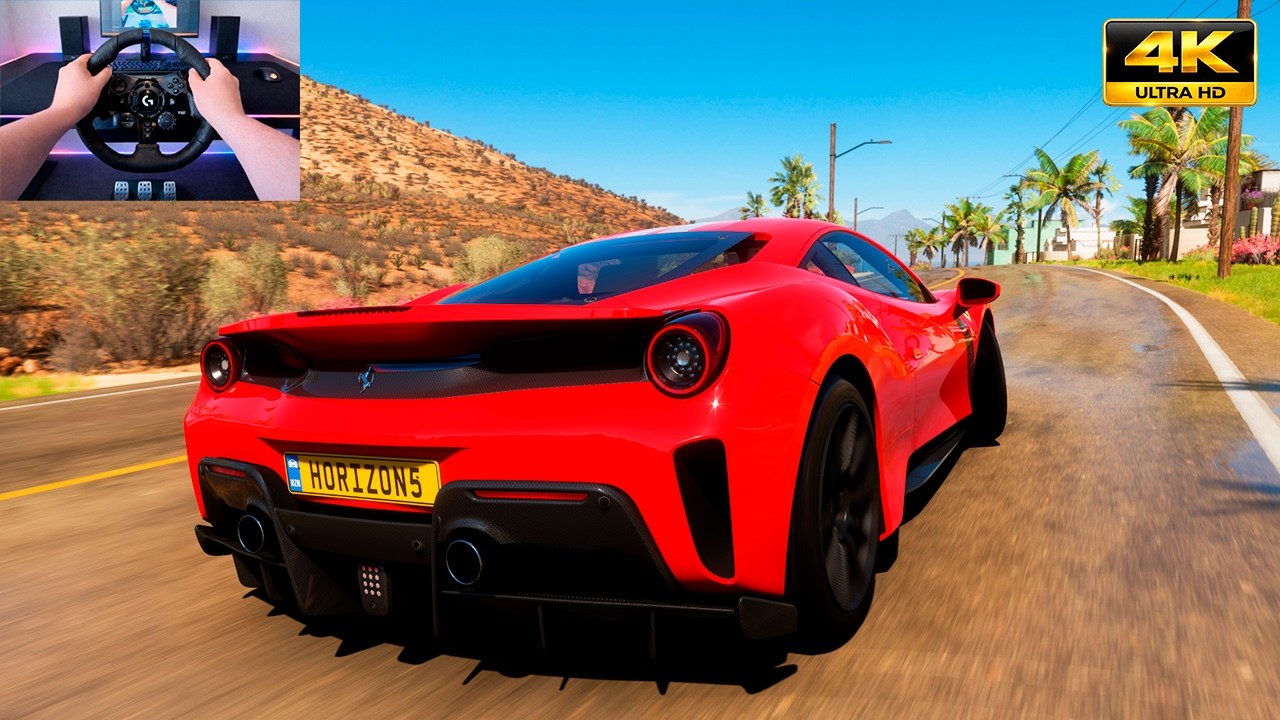 Ferrari 488 Pista 2019 - Forza Horizon 5 | Logitech G923 Steering Wheel