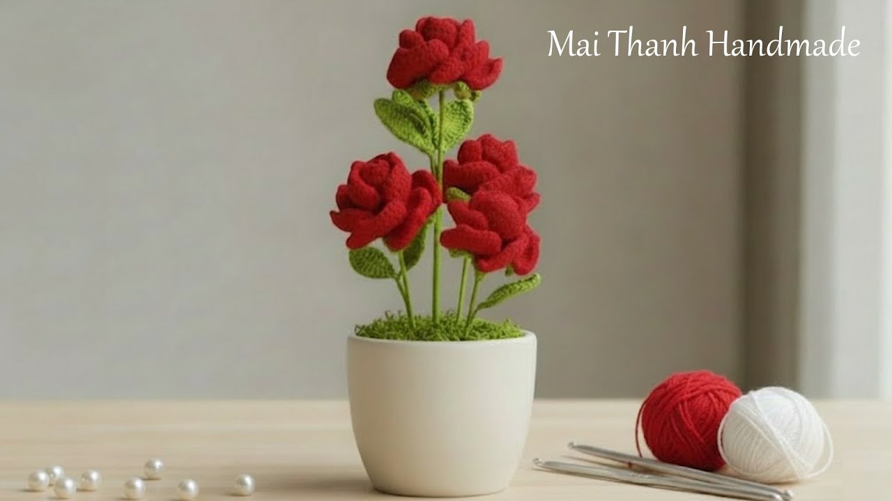 Let's Crochet Rose Flower (Engsub) I Crochet for Beginners I Easy Crochet for Beginners