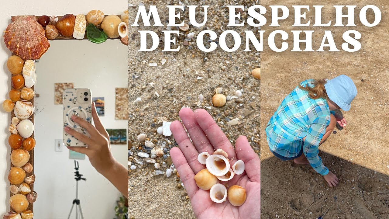 DIY Espelho de Conchas: Como Fazer + Cola Ideal para Fixação #espelho