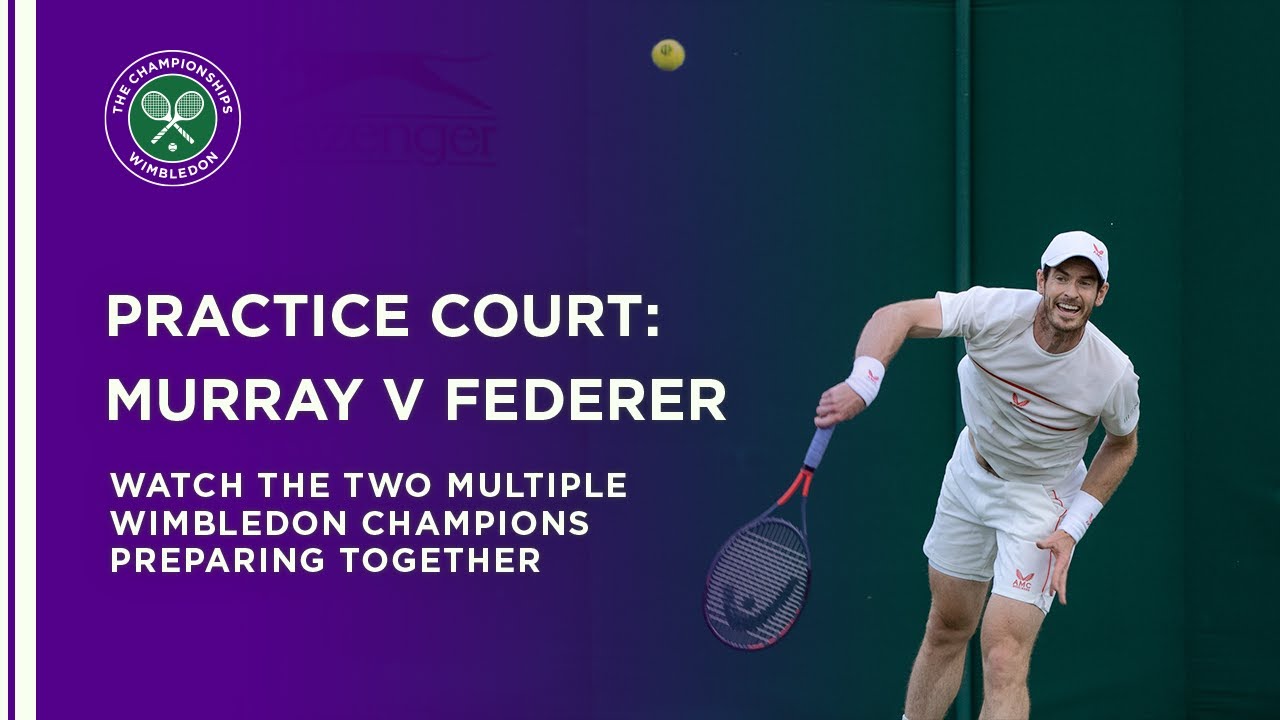 Andy Murray And Roger Federer Practice Together | Wimbledon 2021