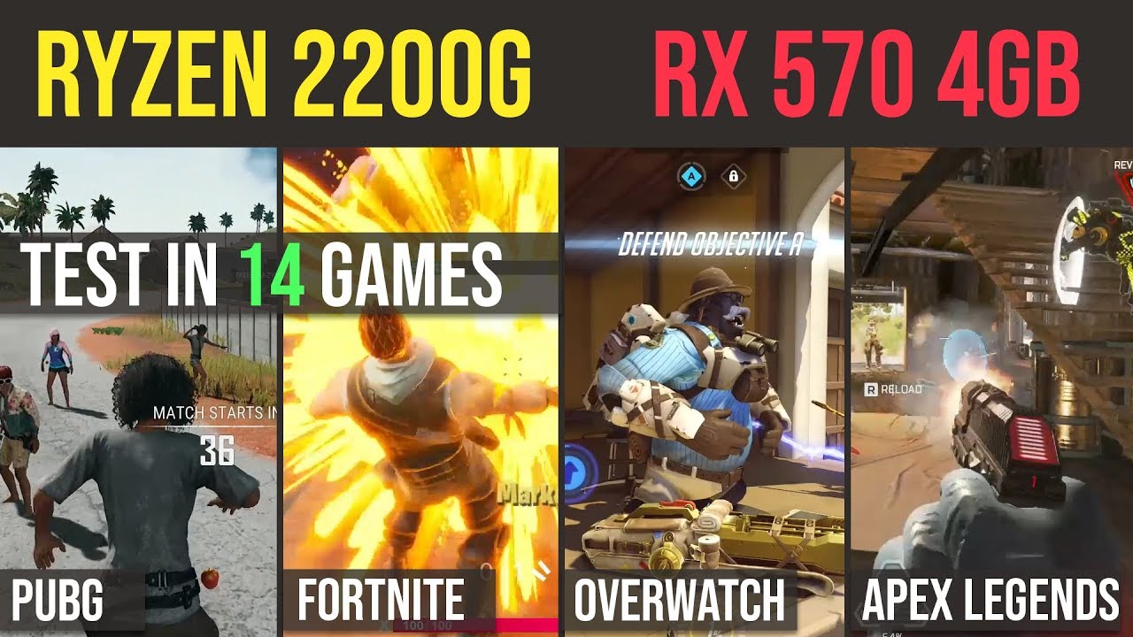 Ryzen 3 2200g  | RX 570 4GB Test in 14 GAMES | 1080p