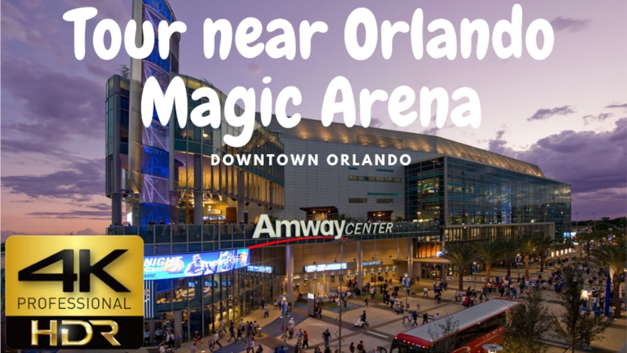 Driving by Downtown Orlando nearby Amway Center Orlando Magic Arena 4k 60fps (full version )