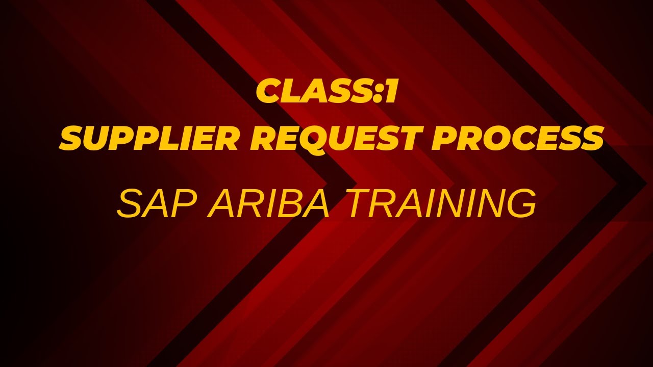 SAP ARIBA TRAINING:SUPPLIER REQUEST PROCESS#procurementexcellence #sap #saptraining