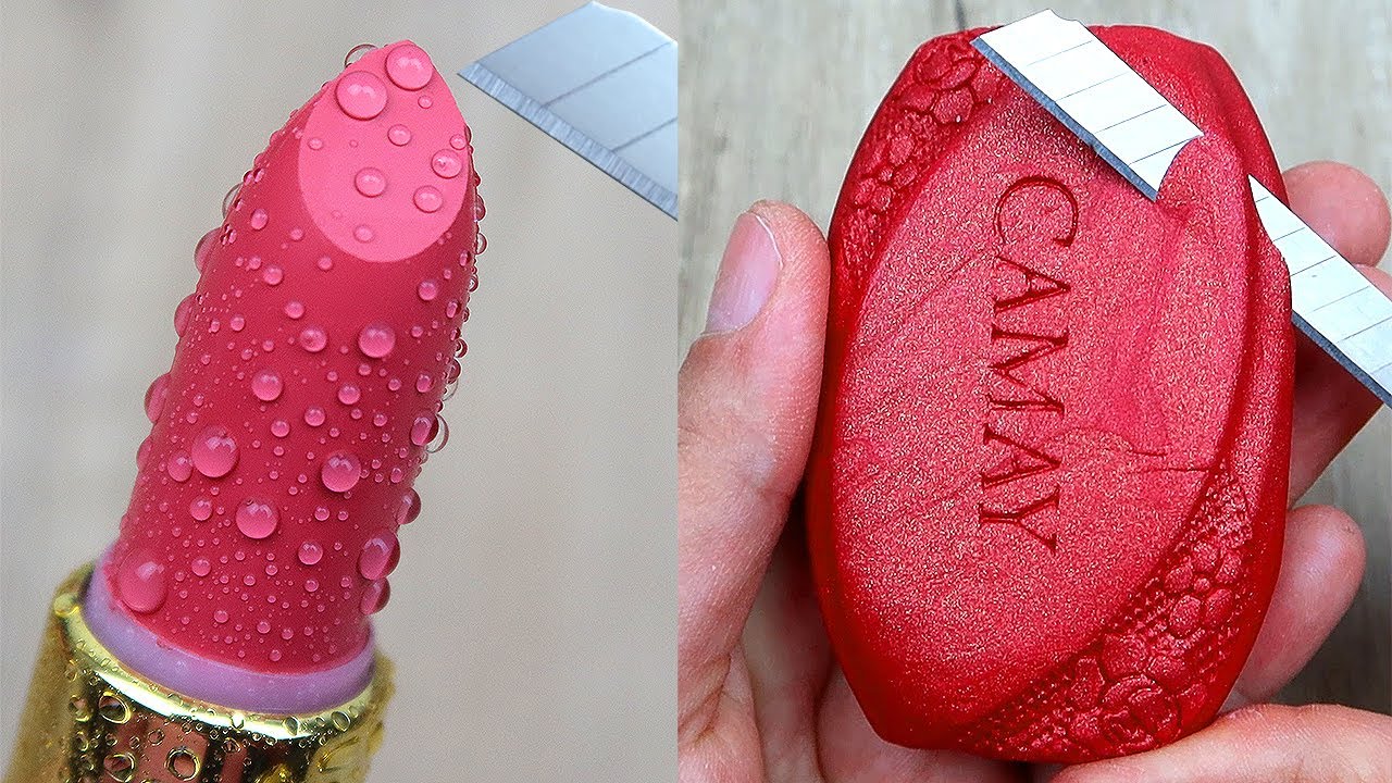 Relaxing Soap Carving ASMR. Satisfying Soap and lipstick cutting. Corte de jabón - 281