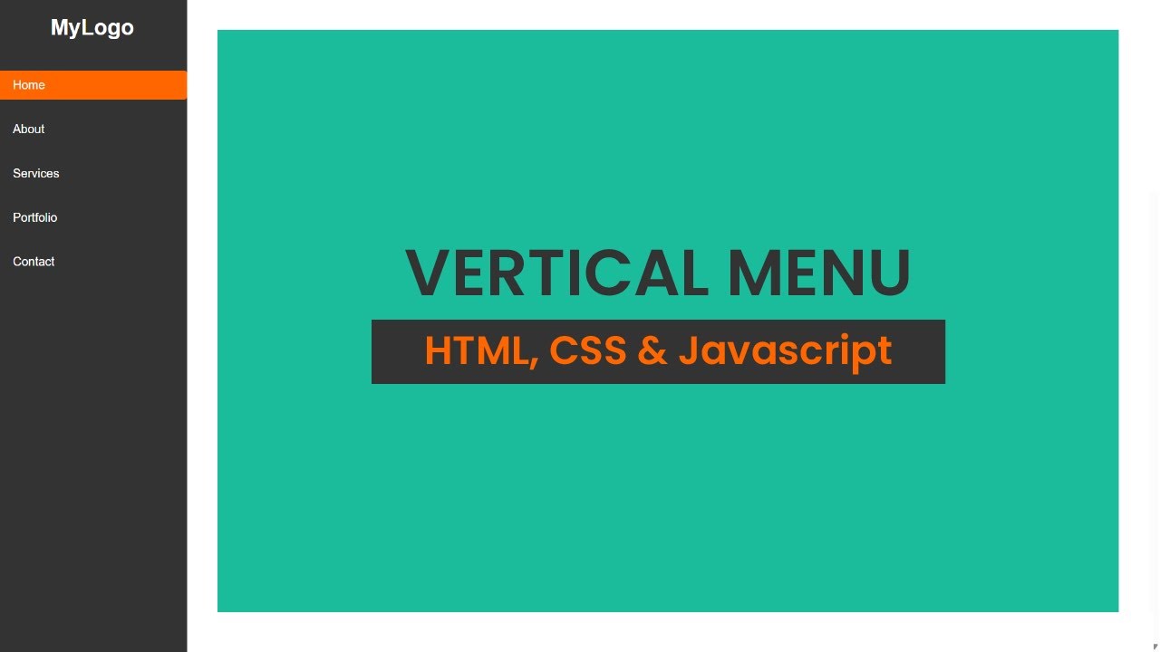Vertical Menu | HTML, CSS & Javascript