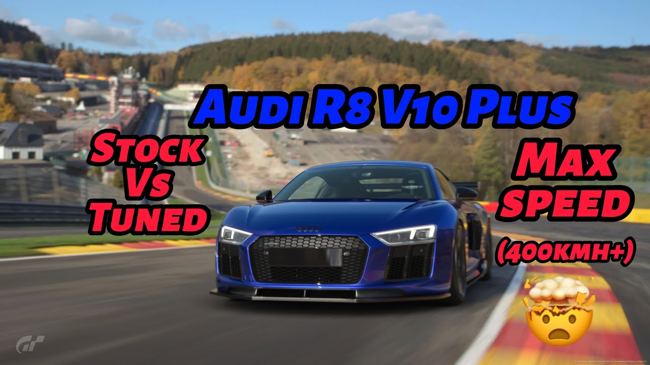AUDI R8 V10 PLUS Stock vs Tuned 970hp MAX SPEED | Gran Turismo 7 #granturismo #audir8 #topspeed