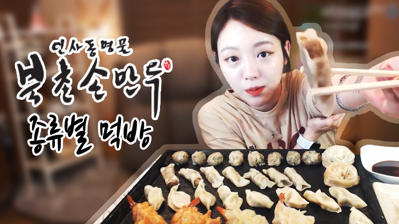 [만두특집]북촌손만두 종류별32개 먹방(갈비,새우,김치 등) !!! 슈기♬ Mukbang