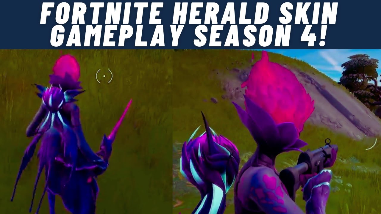 Fortnite SECRET Herald Skin Gameplay Season 4!