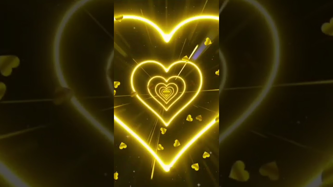 Cool Abstract Background - VJ Loops, Heart Tunnel Background🧡 Neon Tunnel Loop Background #shorts