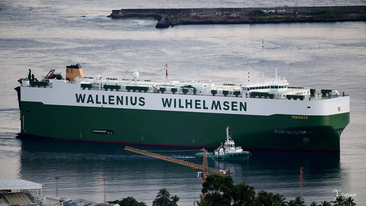 Wallenius Wilhelmsen's MV TRAVIATA first visit in Papeete Tahiti