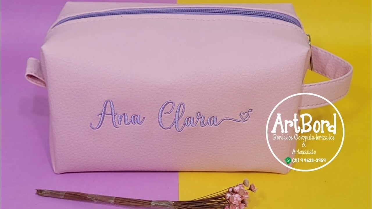 Necessaire box bordada personalizada s&oacute; nome