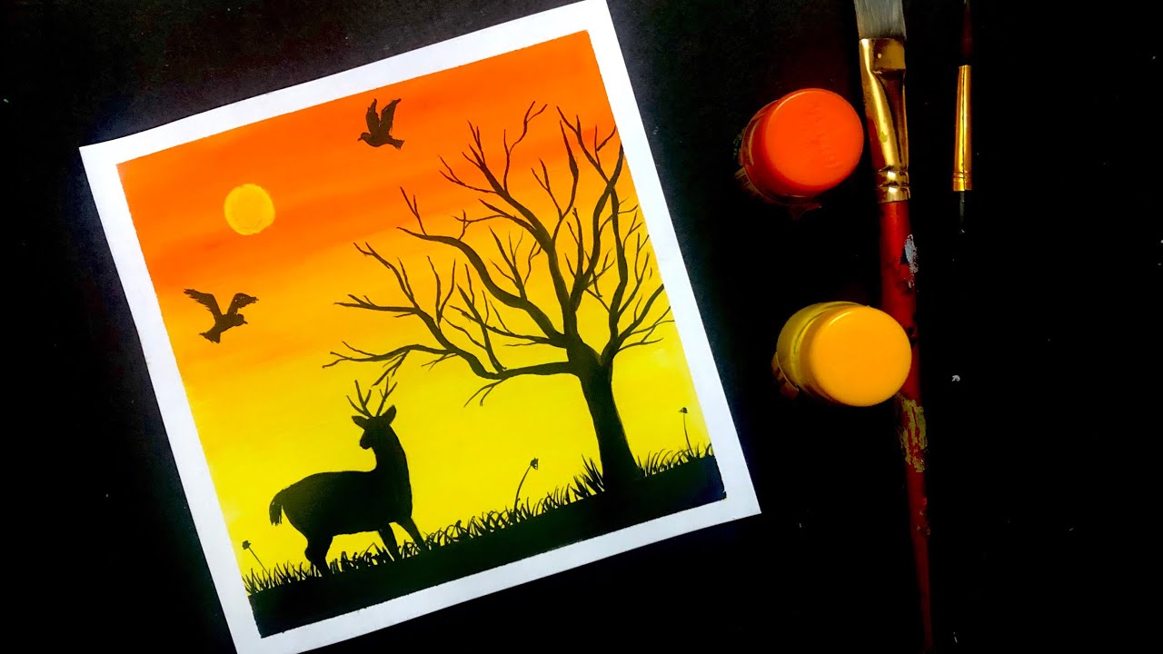 Poster Colour Painting Tutorial for Beginners | Scenery Painting with Poster Colours