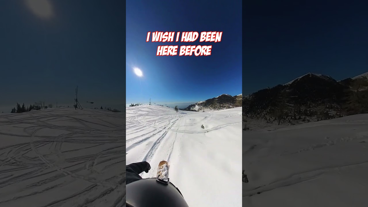 Too many people were here before me!😭 #snowboarding #powder #shorts #slovenia