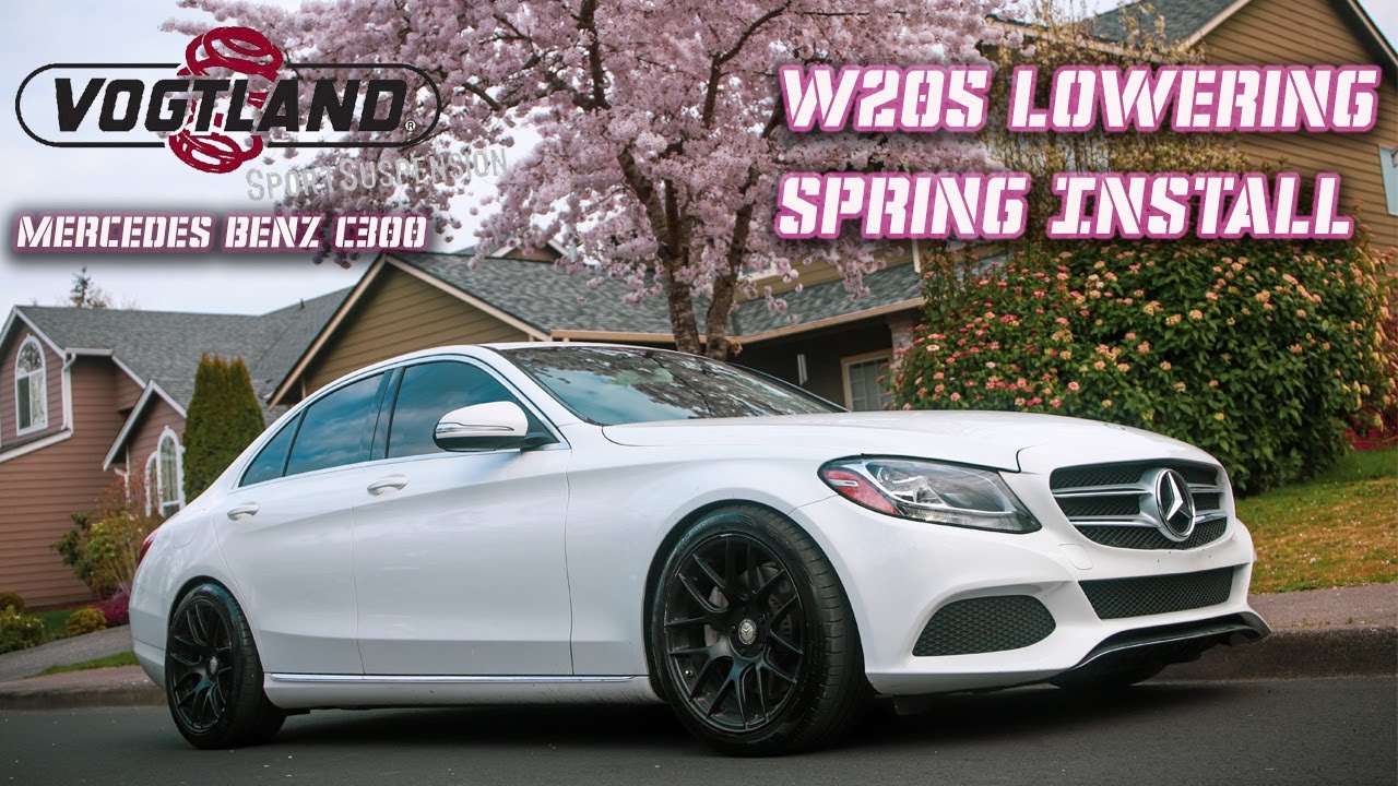 W205 Lowering Springs Full Install DIY // Mercedes Benz C300 2014-2019