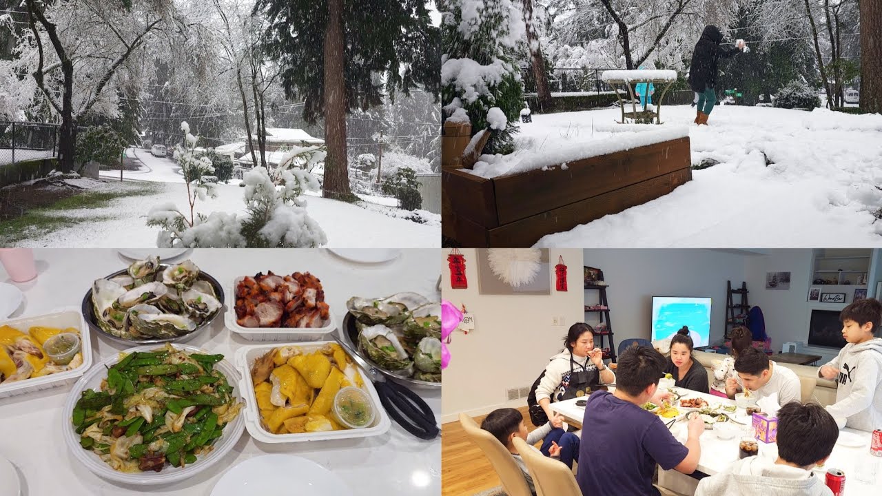 Mom of 3 | Snowing in mid-March 2026 in Seattle WA | Eating delicious dinner at my sister's house 