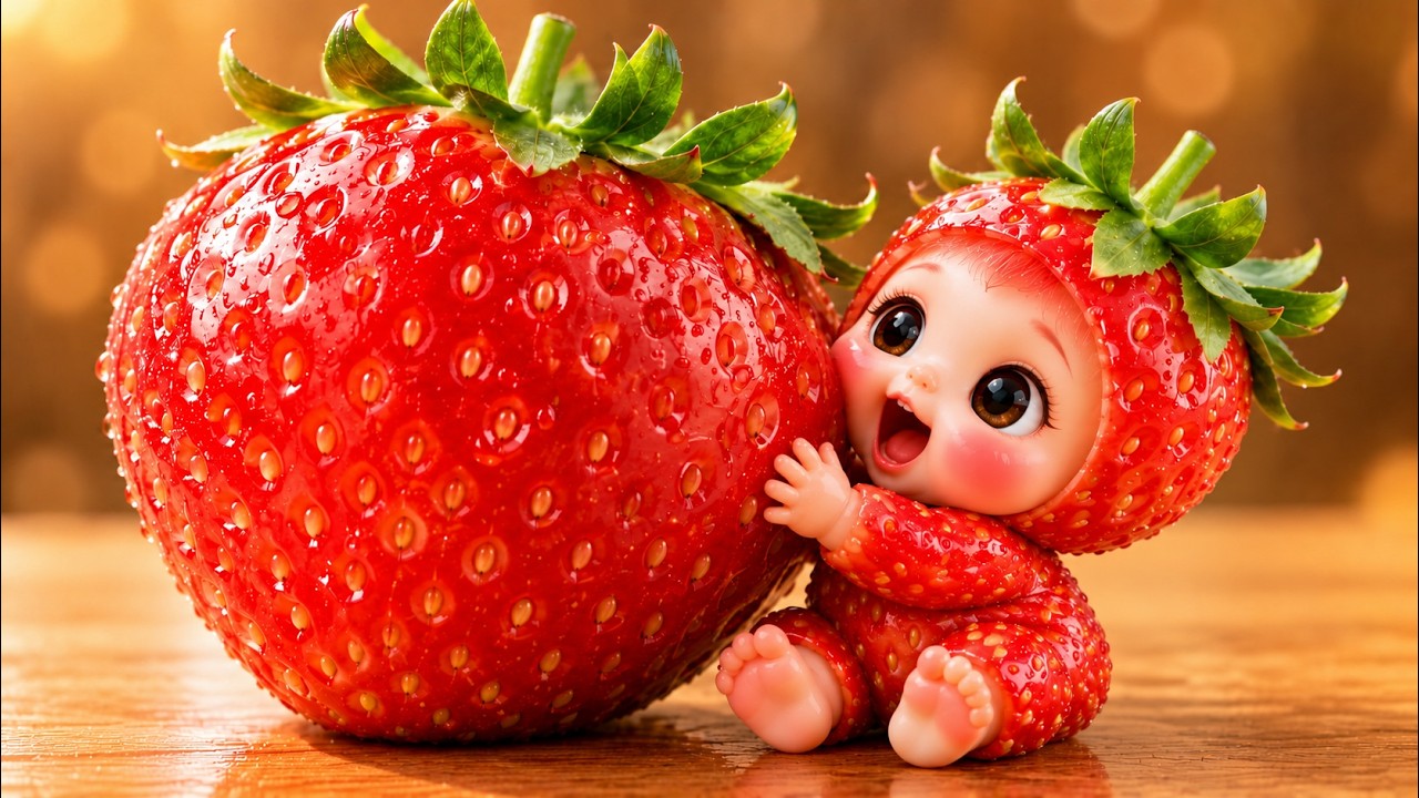 Cute AI Fruit Babies Eating GIANT Fruits 🍓🍉 | Oddly Satisfying AI ASMR