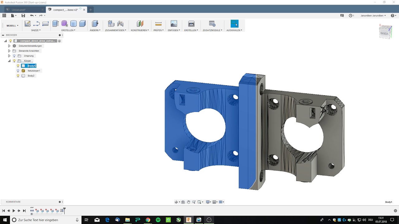 Fusion 360 für 3D Druck Whatsapp Gruppe