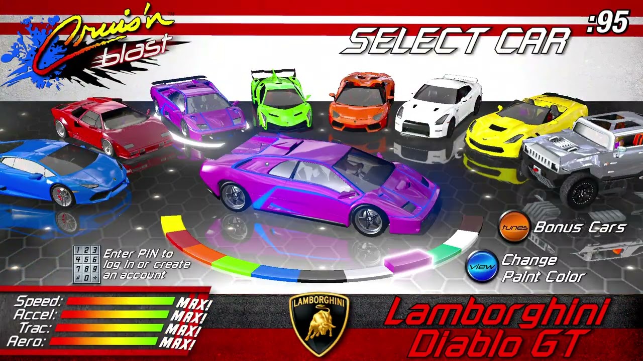 CRUIS'N BLAST ARCADE VERSION Lamborghini Diablo GT gameplay