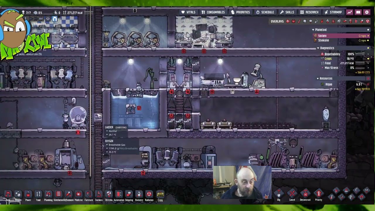 Oxygen Not Included: Decor  Neutral Storage system explanation.