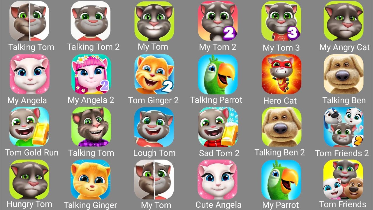 Talking Tom,My Tom 2,Talking Parrot,My Tom,Tom Hero,My Talking Tom 2,Funny Cat,Talking Ginger 