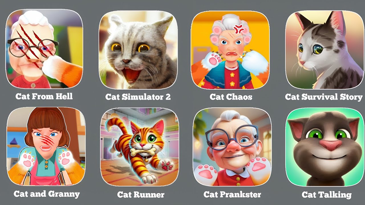 Cat Choas Prankster,Cat From Hell,Cat & Granny,Cat Simulator 2,Cat Runner,Cat Rescue Story,Bad Cat