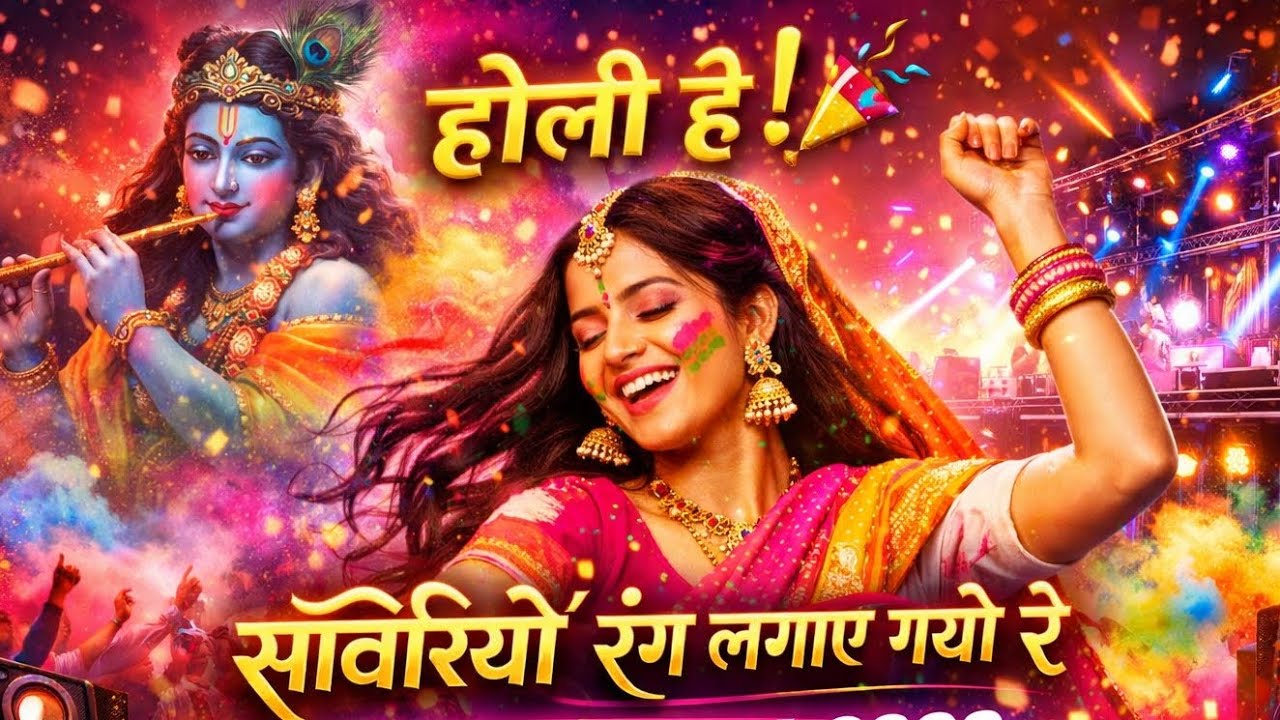 साँवरियो रंग लगाए गयो रे – DJ Holi Remix 2026 | krishna  Holi Song 🌈🔥#krishnaholi