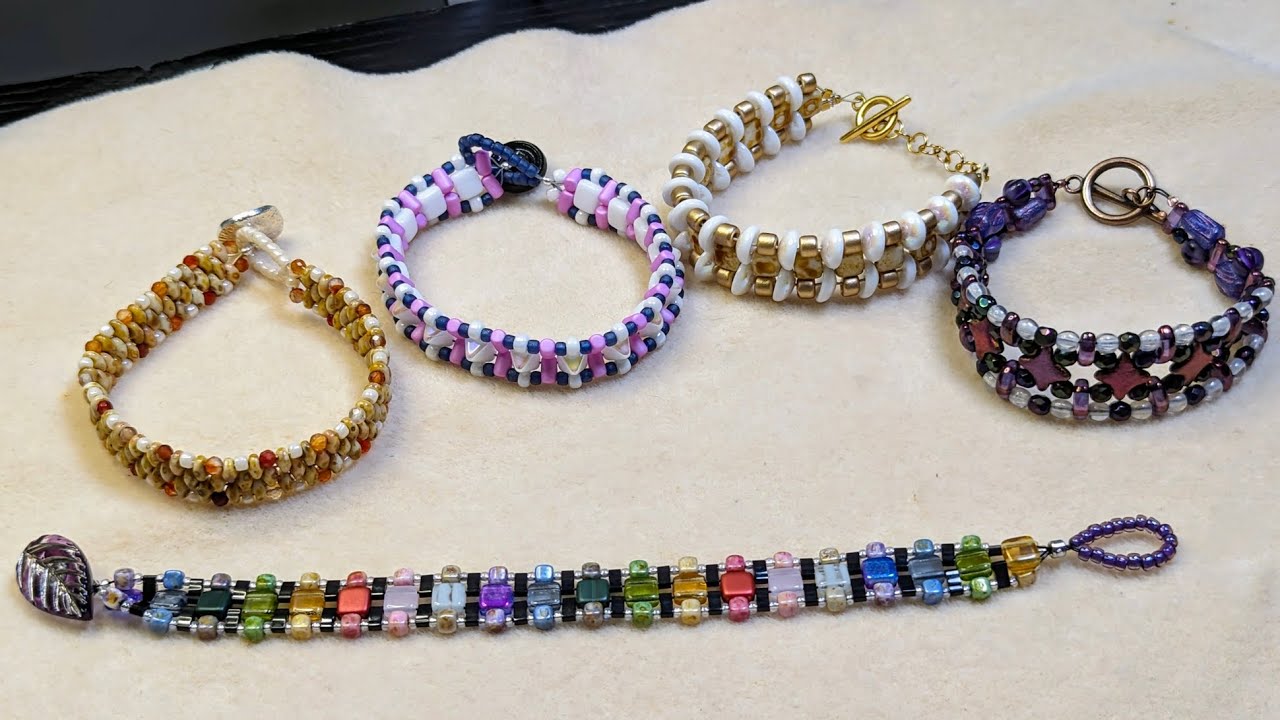 Bracelet Bash: 4 different 2-hole bead bracelets!